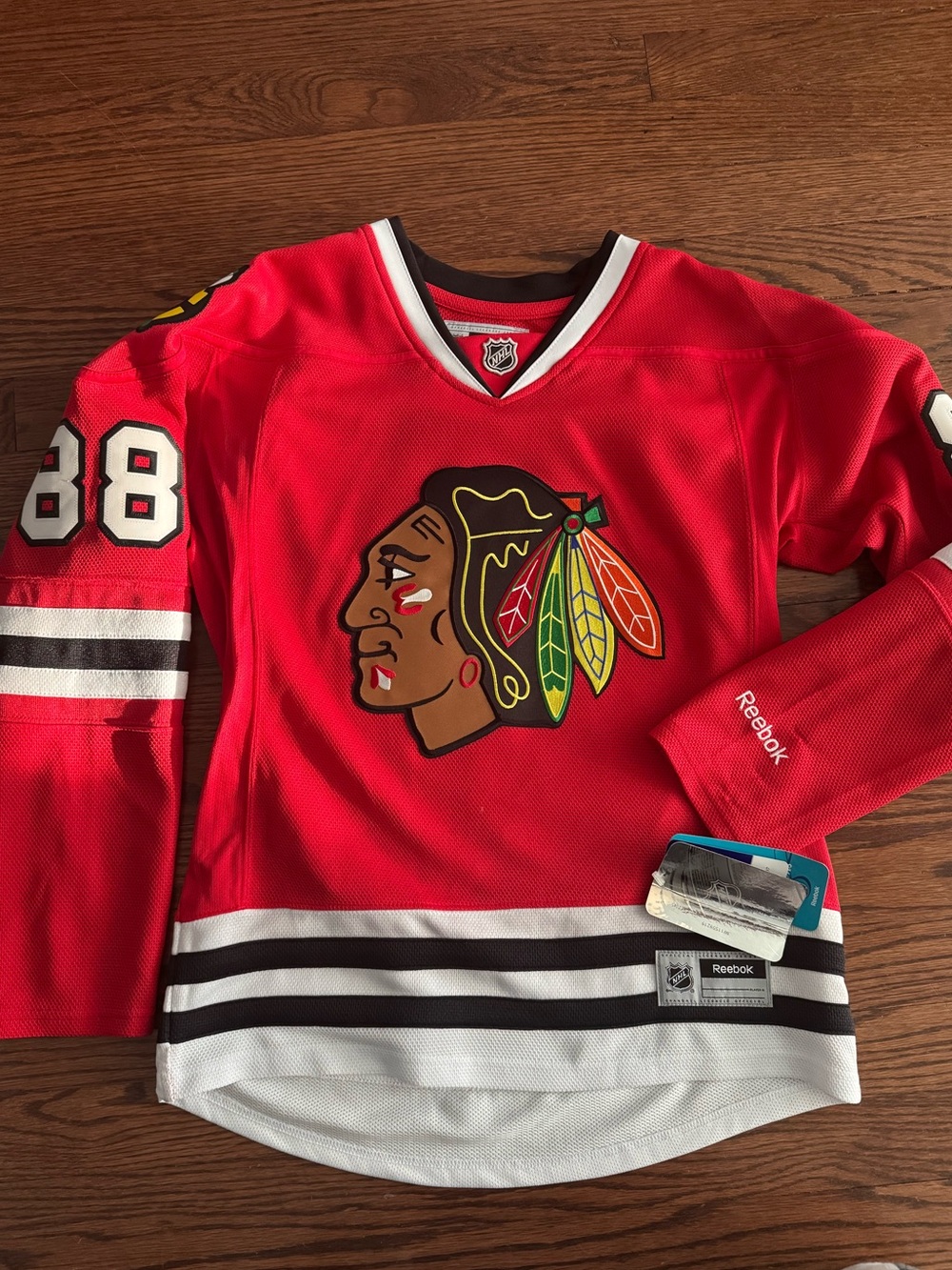Reebok Women's Red and Black NHL Hockey Jersey
